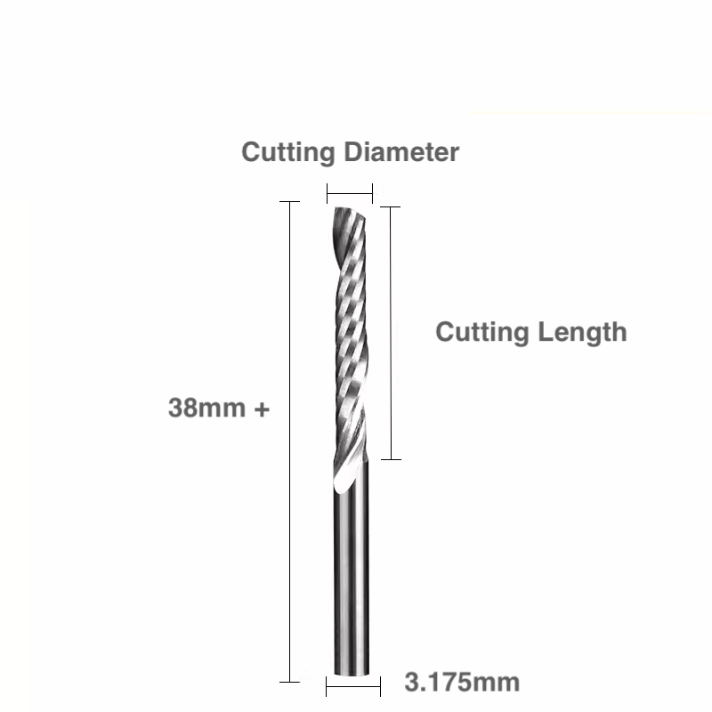 Spiral 'O' Single Flute Bit - 1/8″ Shank - Makera