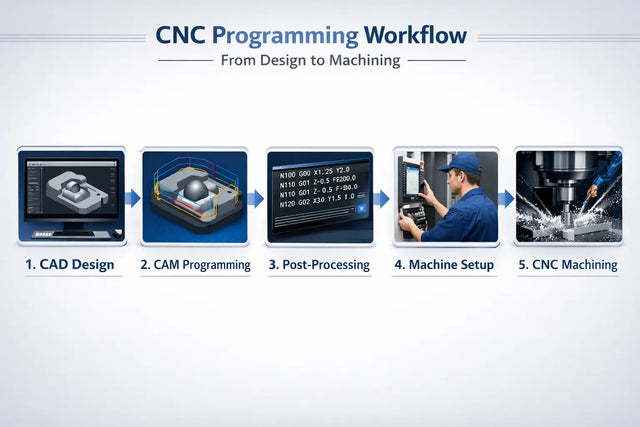CNC programming workflow from design to machining