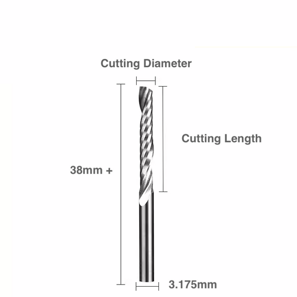 Spiral 'O' Single Flute Bit 1/8″ Shank Makera