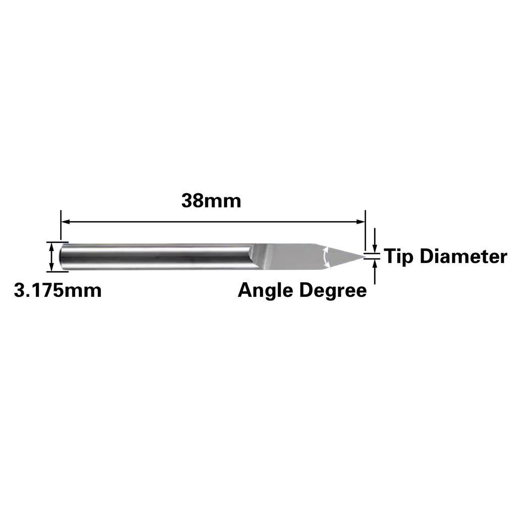 Single Flute Engraving Bit for Metal - 1/8″ Shank