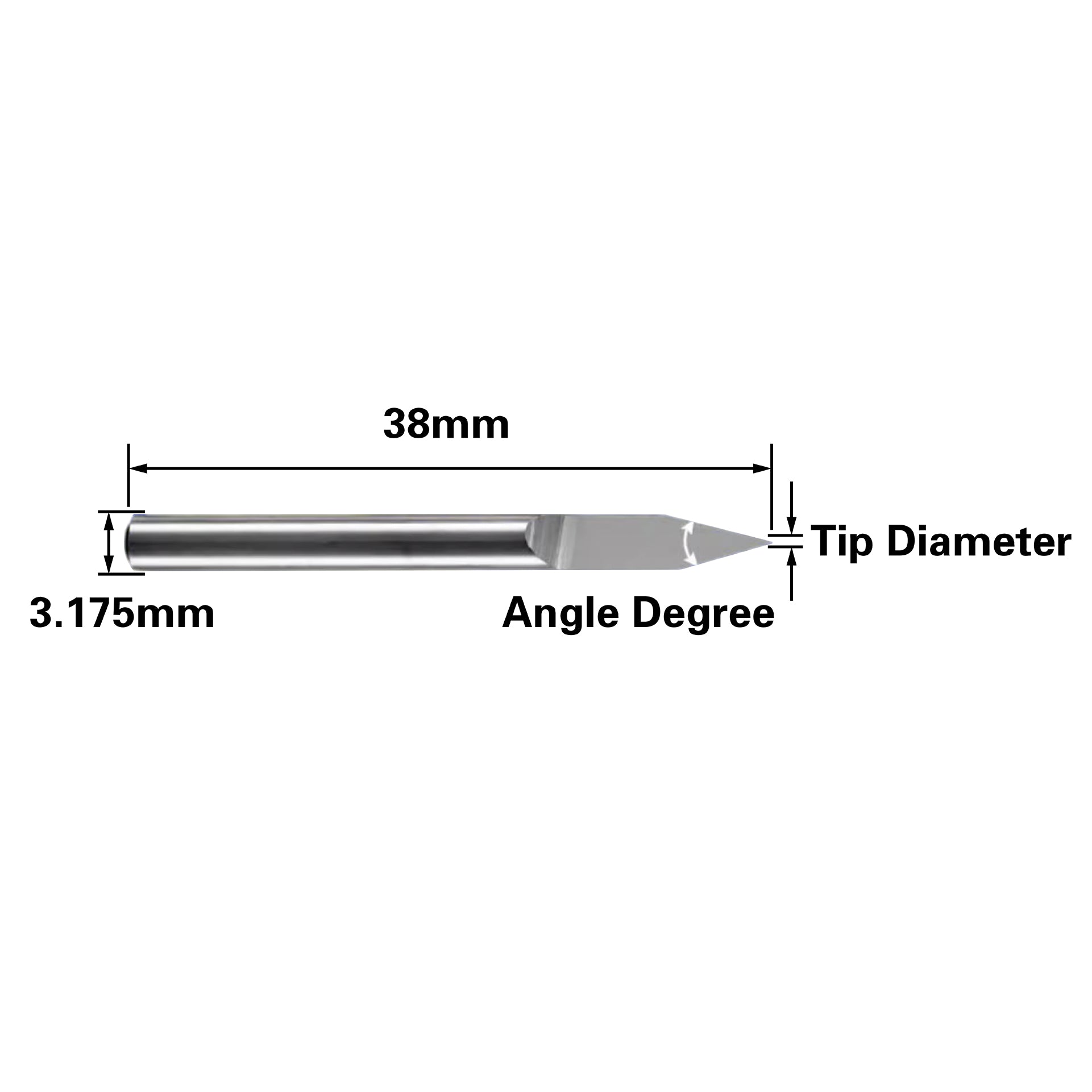 Single Flute Engraving Bit 1/8″ Shank Makera