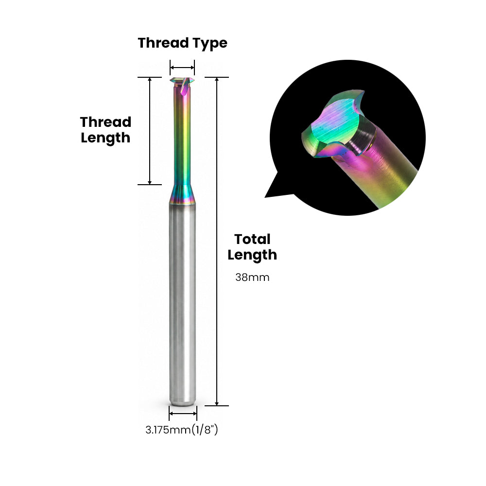 Thread Milling Bit - 1/8″ Shank