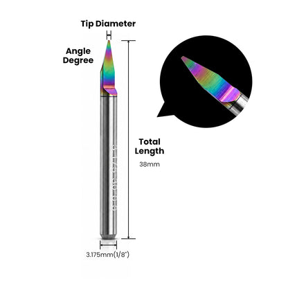 Single Flute Engraving Bit for Metal - 1/8″ Shank